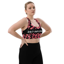 Load image into Gallery viewer, Longline sports bra '24/7 Influencer'