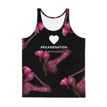 Load image into Gallery viewer, Women's Racerback Tank Nina 'Pink crystals shoes Kilamenation'