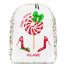 Load image into Gallery viewer, Backpack Riok Peppermint 'Happy Holidays'