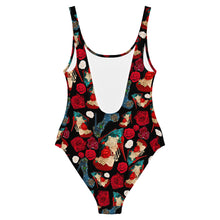 Load image into Gallery viewer, One-Piece Swimsuit 'Fiori rosso nero'