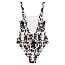 Load image into Gallery viewer, One-Piece Swimsuit 'Lilac feathers boots'