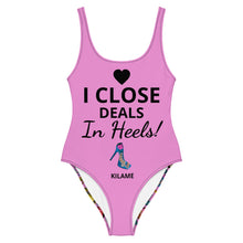 Load image into Gallery viewer, One-Piece Swimsuit 'I close deals in heels'