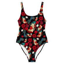 Load image into Gallery viewer, One-Piece Swimsuit 'Fiori rosso nero'