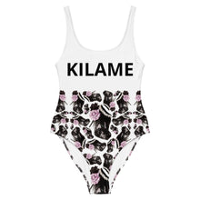Load image into Gallery viewer, One-Piece Swimsuit 'Lilac feathers boots'
