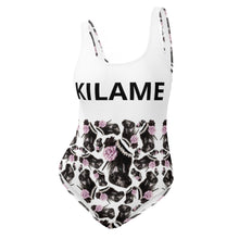 Load image into Gallery viewer, One-Piece Swimsuit 'Lilac feathers boots'