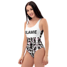 Load image into Gallery viewer, One-Piece Swimsuit 'Lilac feathers boots'