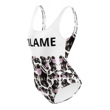 Load image into Gallery viewer, One-Piece Swimsuit 'Lilac feathers boots'