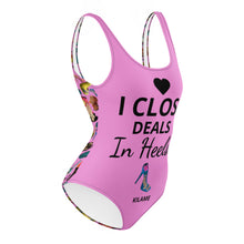 Load image into Gallery viewer, One-Piece Swimsuit 'I close deals in heels'