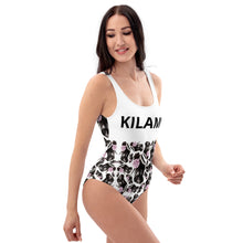 Load image into Gallery viewer, One-Piece Swimsuit 'Lilac feathers boots'