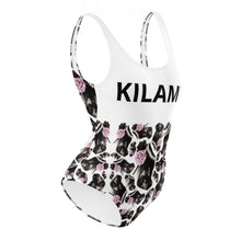 Load image into Gallery viewer, One-Piece Swimsuit 'Lilac feathers boots'