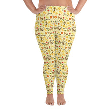 Load image into Gallery viewer, Plus Size Leggings Ravioli 'Pasta and shoes'