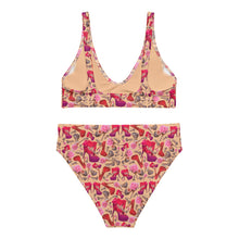 Load image into Gallery viewer, Recycled high-waisted bikini 'Flowers mix shoes'