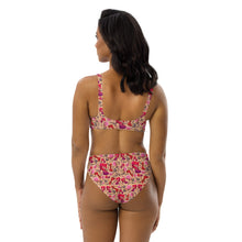 Load image into Gallery viewer, Recycled high-waisted bikini 'Flowers mix shoes'