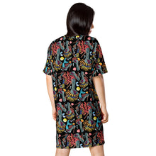 Load image into Gallery viewer, T-shirt dress Ursula 'Dark Glam sea'