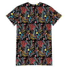 Load image into Gallery viewer, T-shirt dress Ursula 'Dark Glam sea'