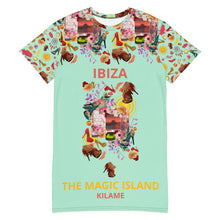 Load image into Gallery viewer, T-shirt dress Juni 'Ibiza life'