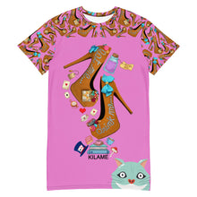 Load image into Gallery viewer, T-shirt dress Talli 'Eat me drink me'