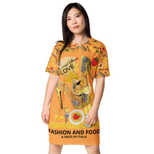 Load image into Gallery viewer, T-shirt dress 'Fashion and food'