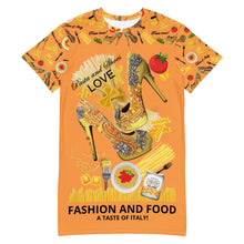 Load image into Gallery viewer, T-shirt dress 'Fashion and food'