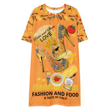 Load image into Gallery viewer, T-shirt dress 'Fashion and food'