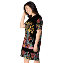 Load image into Gallery viewer, T-shirt dress Ursula 'Dark Glam sea'