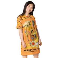 Load image into Gallery viewer, T-shirt dress 'Fashion and food'