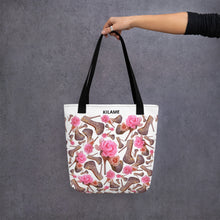 Load image into Gallery viewer, Tote bag Tare 'Rose pink flower'