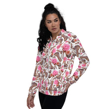 Load image into Gallery viewer, Dreamy Bomber Jacket 'Rose pink flower'