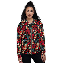 Load image into Gallery viewer, Bomber Jacket 'Fiori rosso nero'