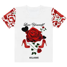 Load image into Gallery viewer, Women's T-shirt Red Roses 'LOVE yourself'