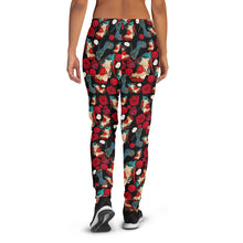 Load image into Gallery viewer, Women's Joggers 'Fiori rosso nero'