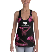 Load image into Gallery viewer, Women's Racerback Tank Nina 'Pink crystals shoes Kilamenation'