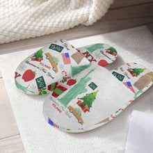 Load image into Gallery viewer, Classic Cotton Slippers 'Christmas in New York'