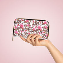 Load image into Gallery viewer, Zipper Wallet 'Rose pink flower'