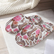 Load image into Gallery viewer, Classic Cotton Slippers 'Rose pink flower'