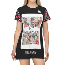 Load image into Gallery viewer, Tone T-Shirt Dress '24/7 Influencer'