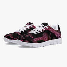 Load image into Gallery viewer, Classic Lightweight Mesh Sneakers - White/Black 'Pink crystals shoes'