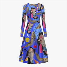 Load image into Gallery viewer, Women's Long-Sleeve One-piece Dress 'Blue Ocean'