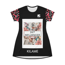 Load image into Gallery viewer, Tone T-Shirt Dress '24/7 Influencer'