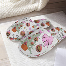 Load image into Gallery viewer, Classic Cotton Slippers 'Pink Christmas'