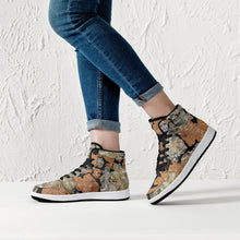 Load image into Gallery viewer, 209. High-Top Leather Sneakers - White / Black 'Nude embroidery'