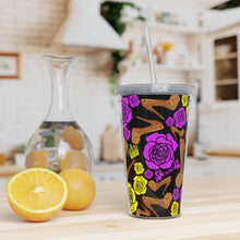 Load image into Gallery viewer, Plastic Tumbler with Straw 'Purple Gold'