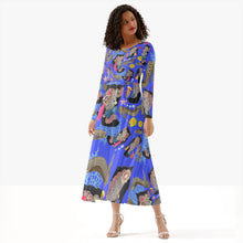 Load image into Gallery viewer, Women's Long-Sleeve One-piece Dress 'Blue Ocean'
