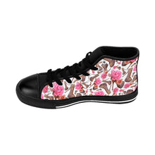 Load image into Gallery viewer, Women's High-top Sneakers 'Rose pink flower'