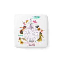 Load image into Gallery viewer, Porcelain Magnet, Square 'Pop Princess'