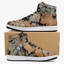 Load image into Gallery viewer, 209. High-Top Leather Sneakers - White / Black 'Nude embroidery'
