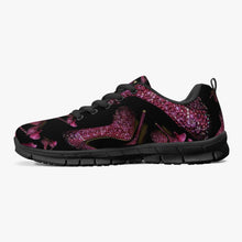 Load image into Gallery viewer, Classic Lightweight Mesh Sneakers - White/Black 'Pink crystals shoes'