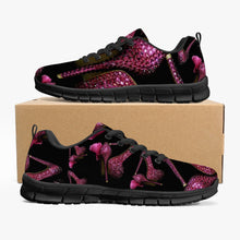 Load image into Gallery viewer, Classic Lightweight Mesh Sneakers - White/Black 'Pink crystals shoes'