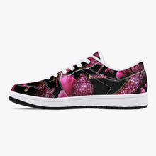 Load image into Gallery viewer, Low-Top Leather Sneakers - White/Black 'Pink crystals shoes'