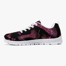 Load image into Gallery viewer, Classic Lightweight Mesh Sneakers - White/Black 'Pink crystals shoes'